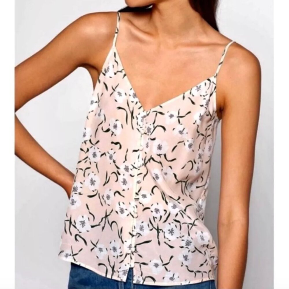 Equipment Ines Silk Floral Pink Cami Top, Sz S